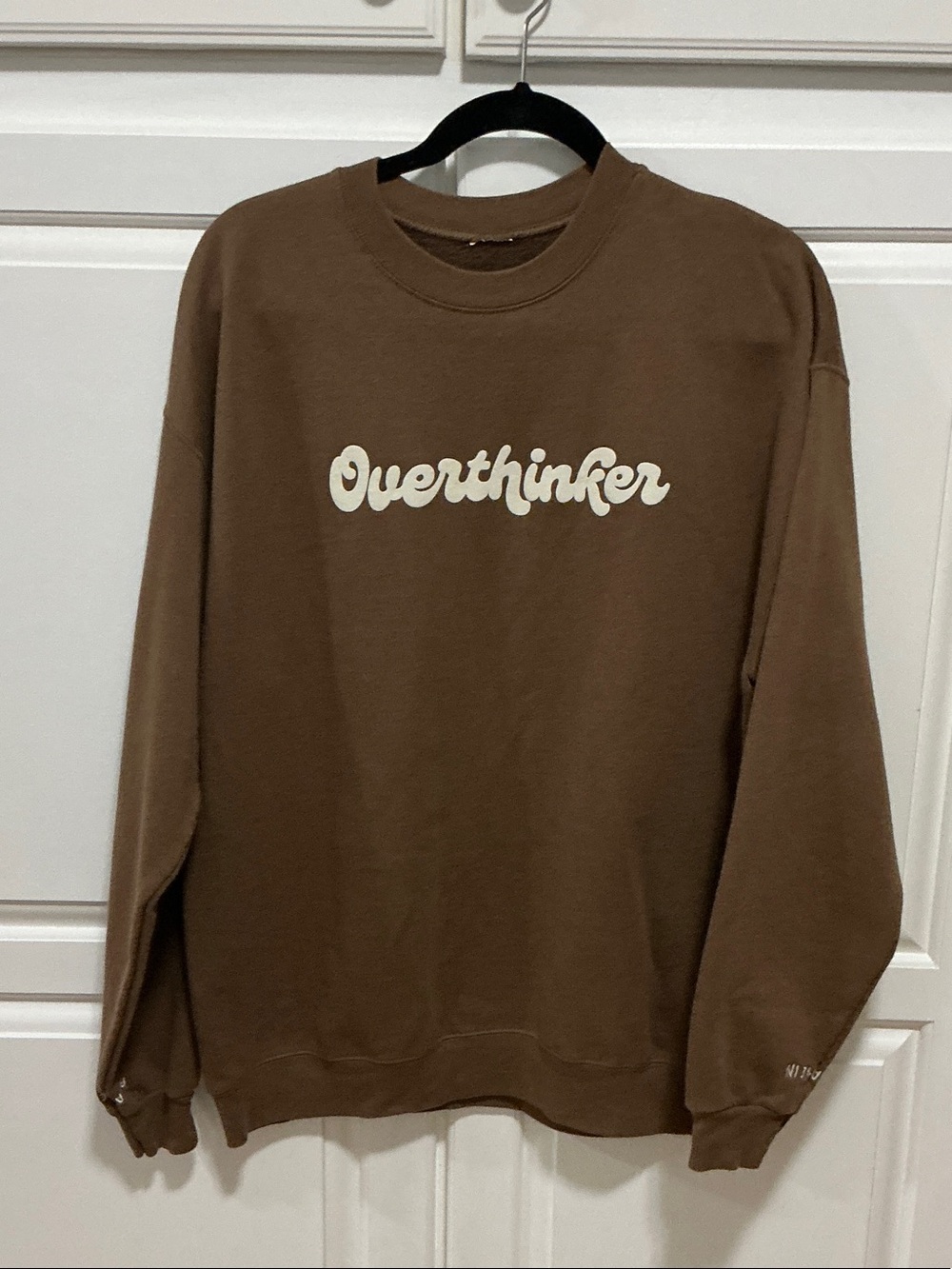 See the way I see Overthinker Graphic Crewneck Sweater - Brown